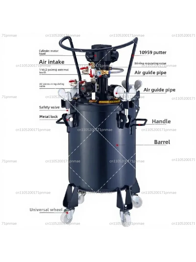 Professional Pneumatic Pressure Barrel 5L Large Capacity Paint Tank for Automatic Stirring Spray Gun