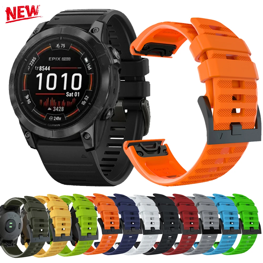 

Silicone Smart Watch Band for Garmin Fenix 22 26mm 6 6S 6X 7X 7 Pro 5 5X 5S 3HR 955 Quick Release Strap Fenix7X Fenix7 Wristband