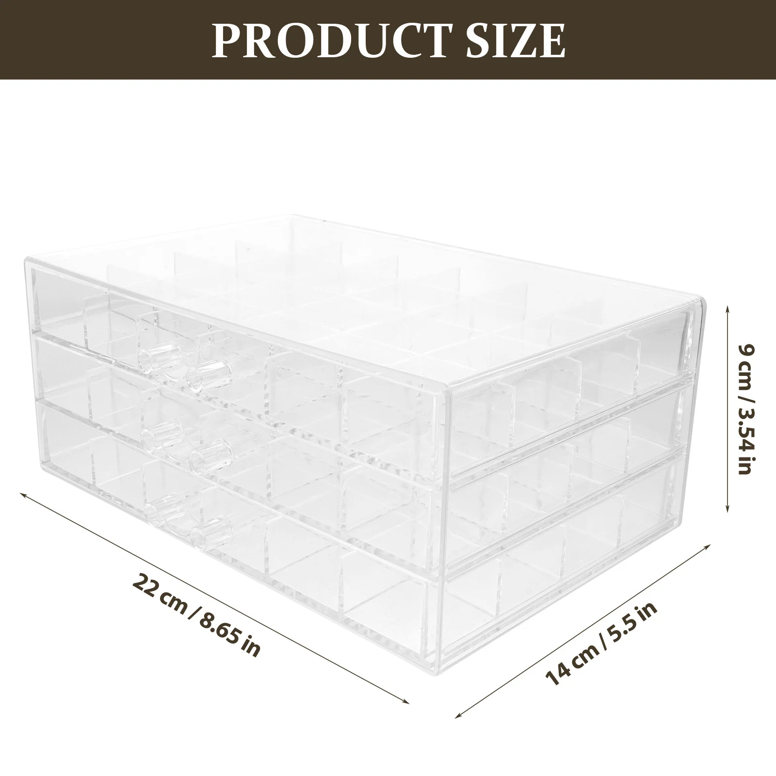 Multi-Gird Transparent Jewelry Storage Box Practical Organizer for Earrings Nail Charms Beads Desk Storage Earring Organizer Box