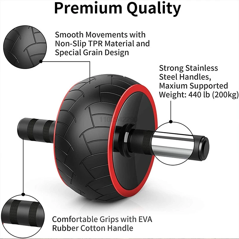 Ab Rollers Wheel Widened Silent Detachable Abdominal Wheel Roller Exercise Training Equipment for Gym Strength Workouts