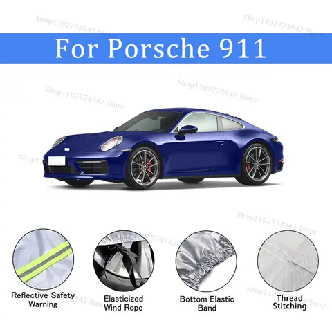 포르쉐 911 야외 보호 전체 자동차 커버 차양 방수 방진 외부 자동차 커버 보호 자동차 액세서리