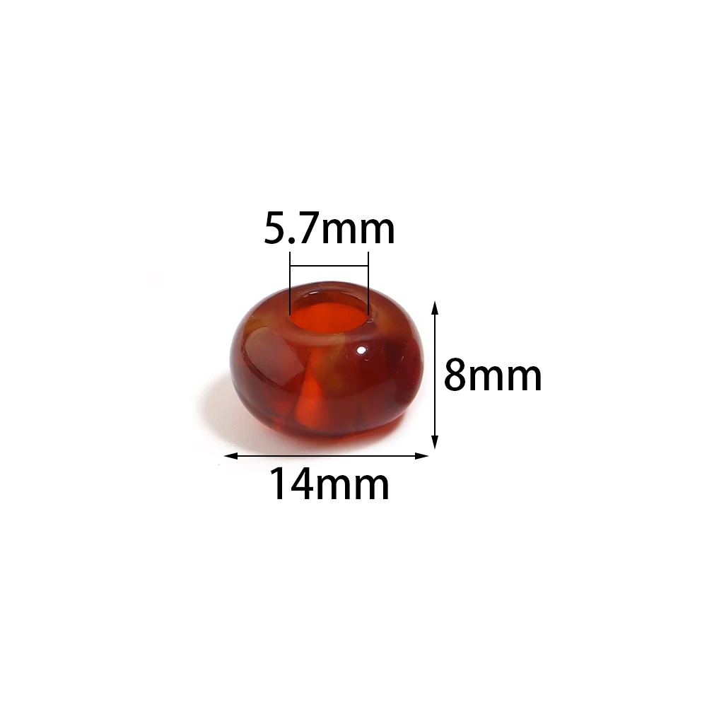 30 Stück bunte Acrylperlen in Natursteinoptik mit großem Loch, lose Abstandsperlen für die Schmuckherstellung, DIY-Schlüsselanhänger-Zubehör – Detail 1