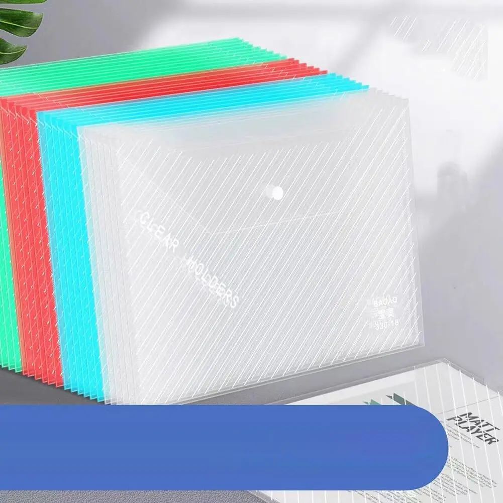 10 Stück Kunststoff-Dokumentenmappen, A4-Größe Kunststoff-Umschläge mit Druckverschluss, Transparente Aktenordner-Taschen für Schule und Büro – Detail 3