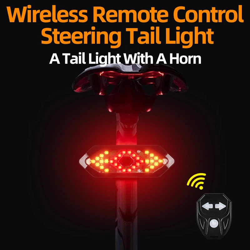 Bike Turn Signal Rear Light Remote Bicycle Lights LED USB Rechargeable Bicycle Lamp Bike Wireless Warning Tail Light Bicycle