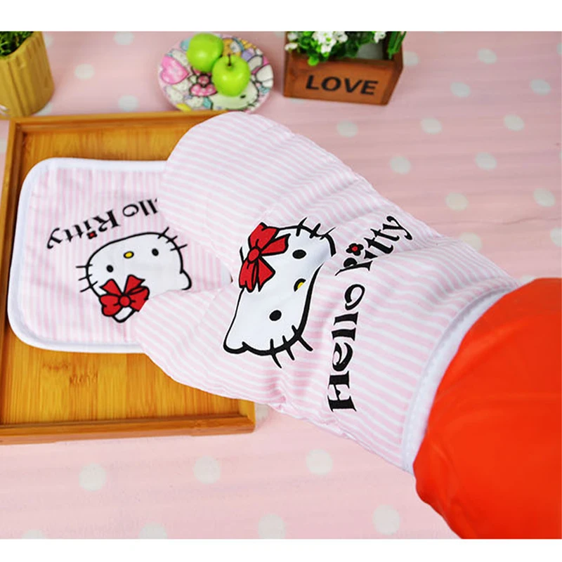 Hello Kitty Anti-scalding Oven Baking Gloves Cute Mitts Kitchen Gloves Tray Dish Bowl Holder Baking Insulation Pads Hand Clip