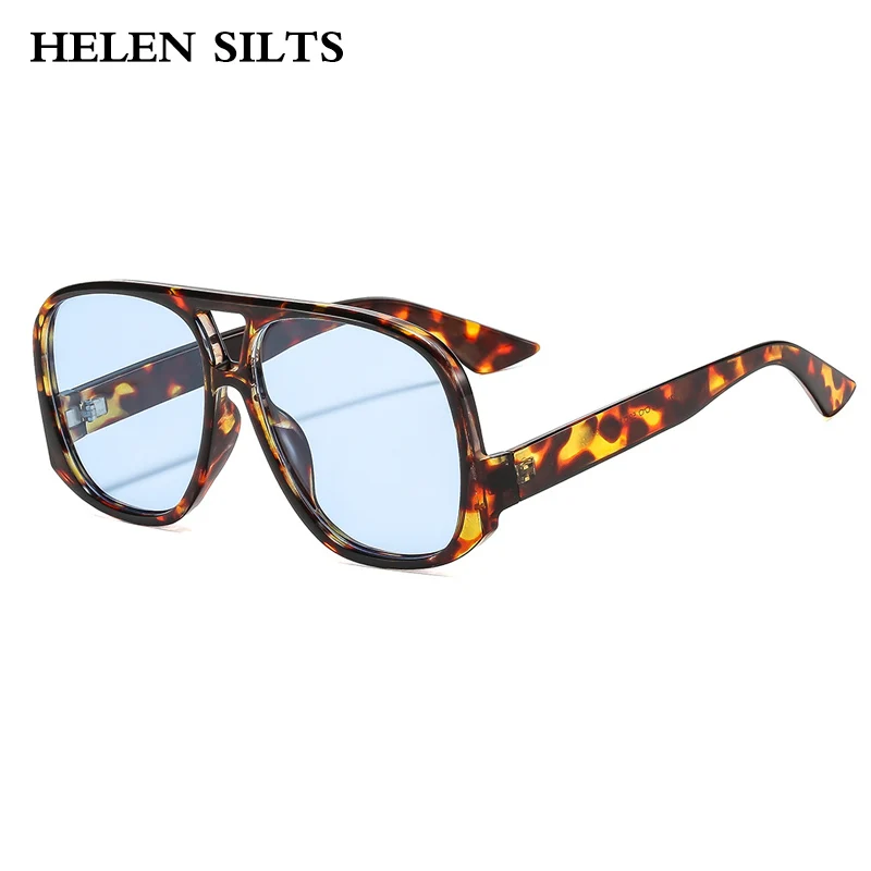 HELEN SILTS Fashion Pilot Women Sunglasses Vintage Leopard Candy Color Shades UV400 Men Trending Punk Sun Glasses