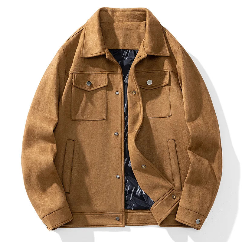 Veste Cargo en Daim pour Homme, Vêtement d'Extérieur Décontracté, à la Mode, Collection Automne Hiver