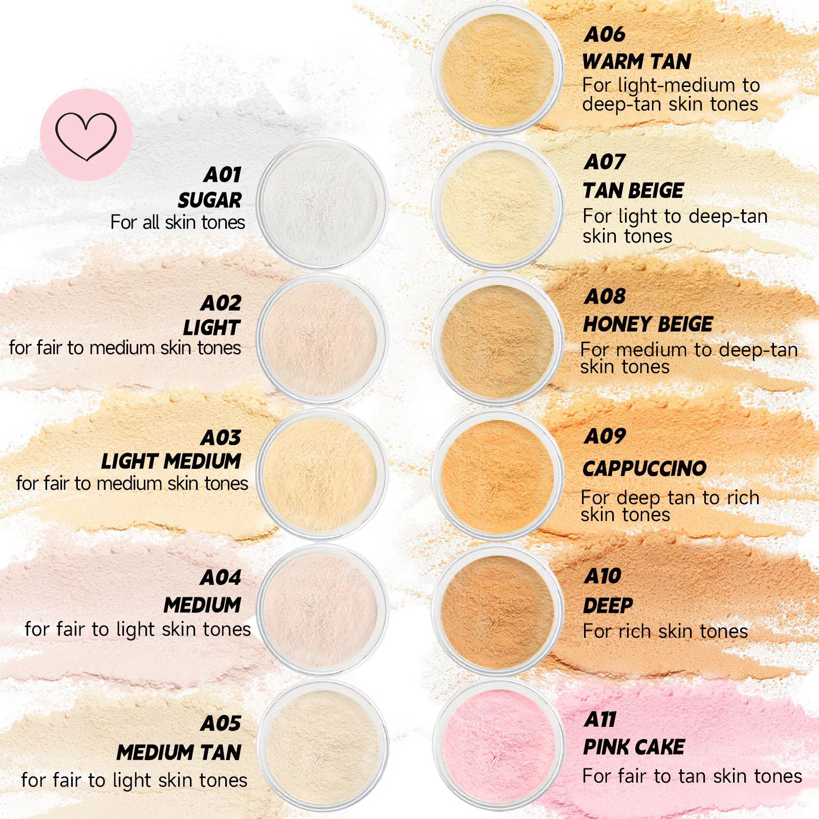 ルースパウダーオイルコントロール固定メイクアップ目に見えない毛穴コンシーラーハニーパウダーフェイス仕上げタッチアップパウダー長期的な