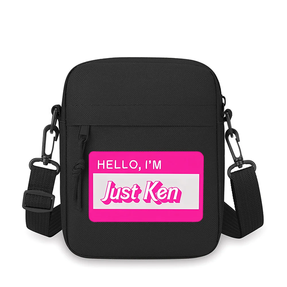 

Hello I'm Ken name tag Men Crossbody Bag Single Shoulder Women Cartoon Anime Film Printing Design Unisex