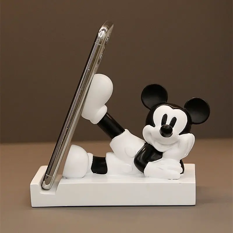 Animacja Disneya peryferyjna kreskówka śliczne ozdoby Mickey uchwyt na telefon komórkowy pokój biuro kreatywna dekoracja prezent dla dziewczynek