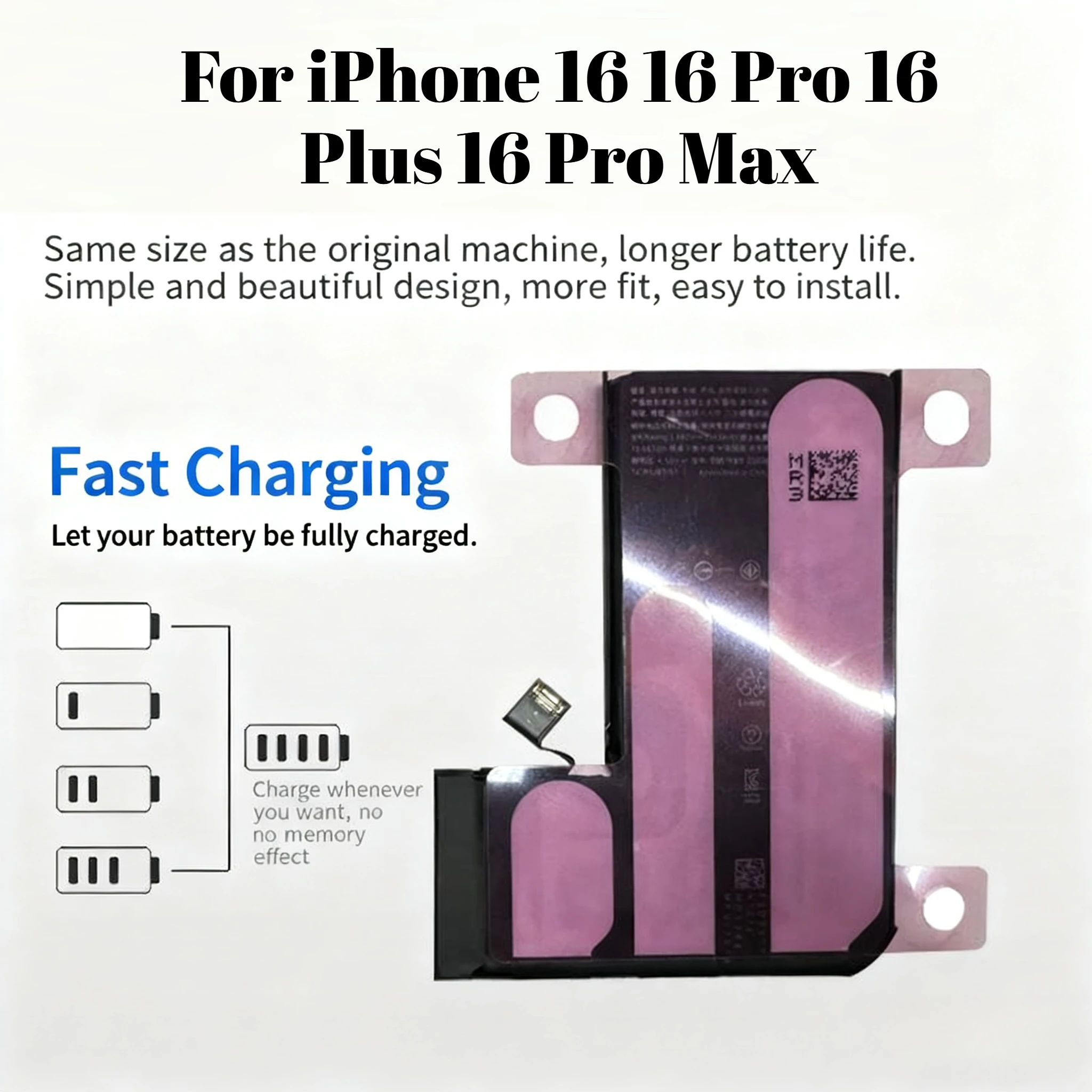 

Для IPhone 16 16Pro 16Plus 16Pro Max аккумулятор и набор инструментов NA264 PSJQ1 Сменный внутренний набор аккумуляторов