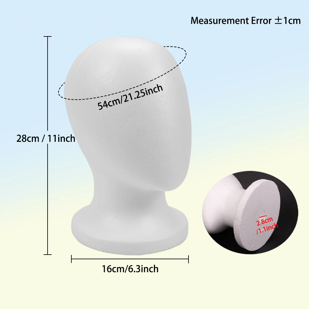 مجهولي الهوية المعرضة رؤساء رغوة الباروكات حامل مع 40 قطعة دبابيس ثابتة لتقوم بها بنفسك شعر مستعار رئيس الستايروفوم شعر مستعار حامل أنثى رغوة شعر مستعار عرض الرأس #4
