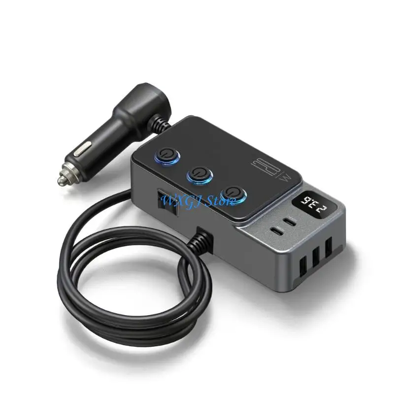 

37JE 3 Socket Vehicle Charging Adapter Splitter for Multiple Device with PD35W Output