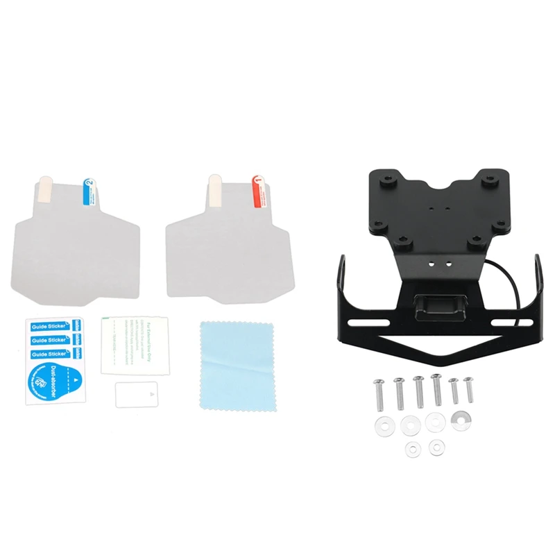 

2 Set Motorcycle Accessories: 1 Set Screen Dashboard Protection & 1 Set Rear License Plate Holder With Light