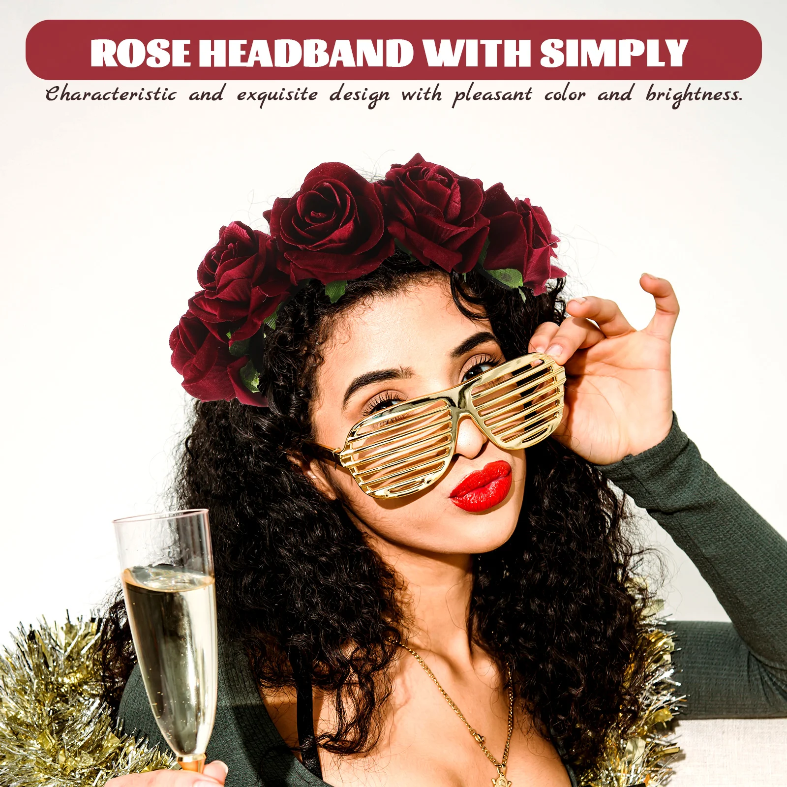 

7 Cm Sports Rose Headband Bride Hairband Bridal Flower Headpiece Floral for Women
