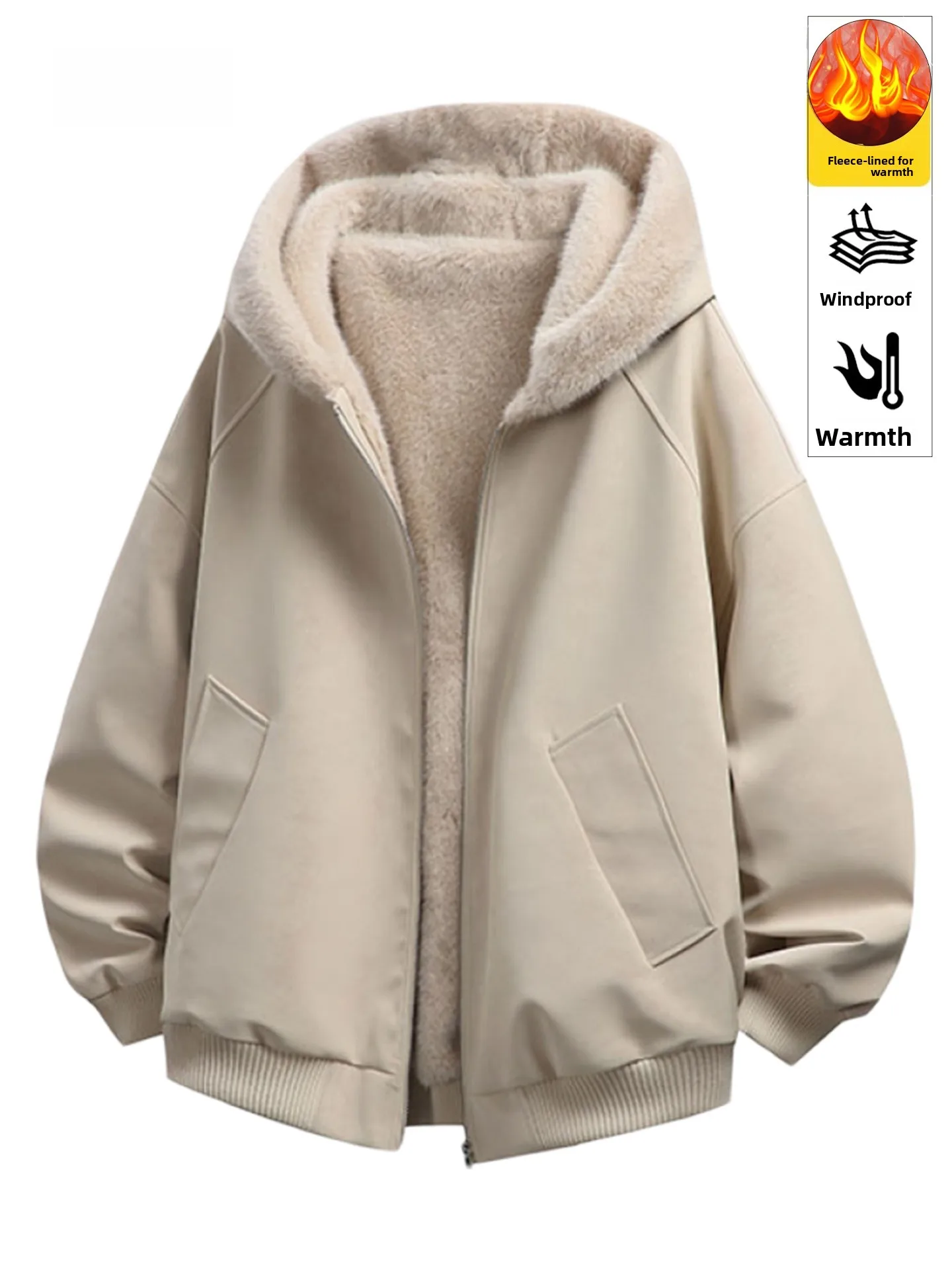 

GLM American Sle Thiened из искусственной кожи и хлопка, мужское зимнее пальто на подкладке Fce, теплое повседневное длинное пальто с капюшоном