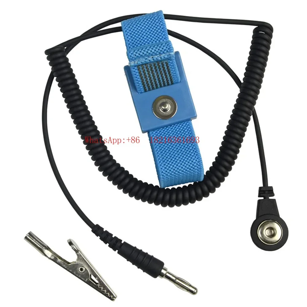 Limited Offer ECWS61M-1 Anti-Static Wristband, Adjustable, 6ft Cable, Blue, 4mm Banana Plug