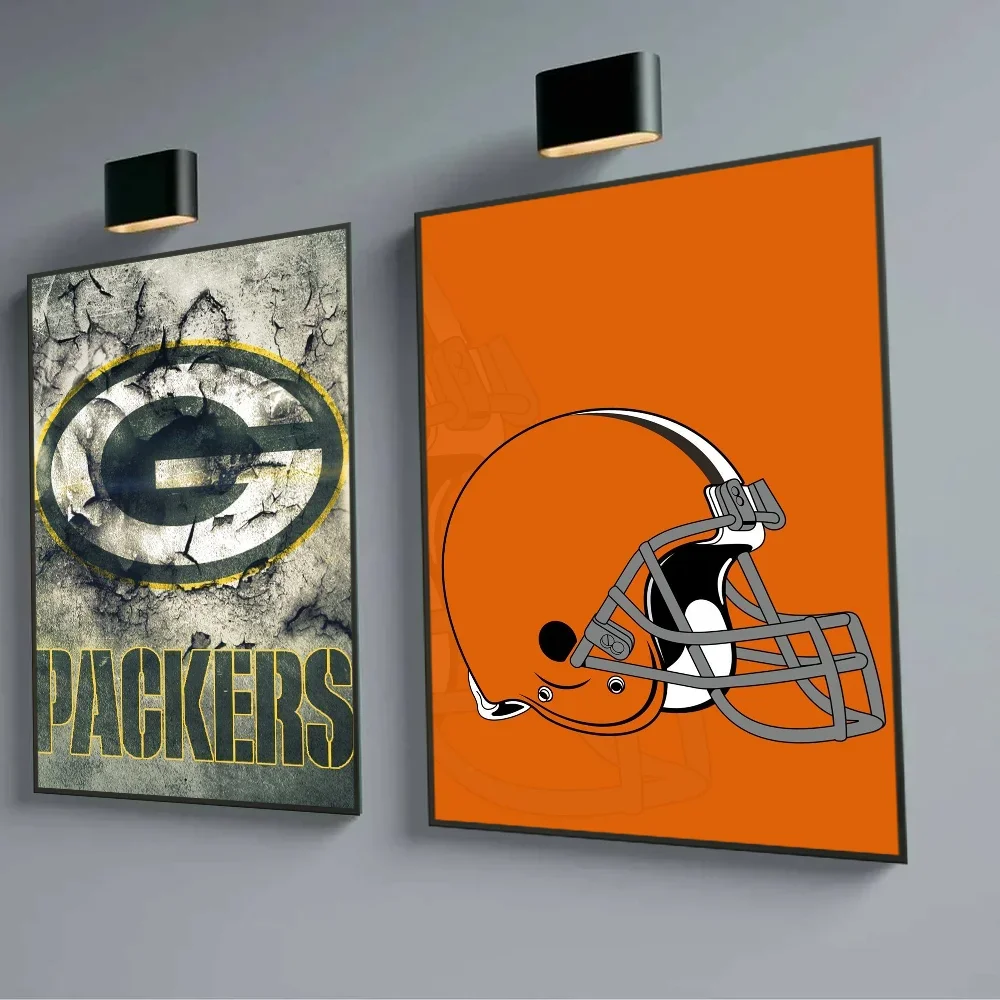 G-Green-Bay Packers Poster Sticky Wall Art Printing Waterproof Home Living Bed Room Garage Bar Aesthetic Decor