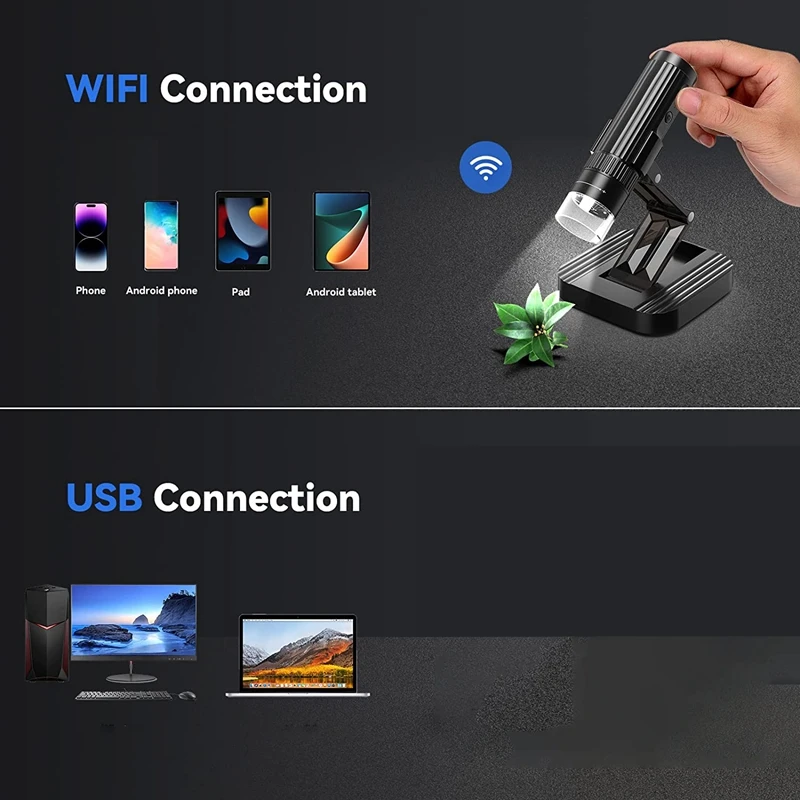 1 PCS Wireless Digital Microscope 50X-1000X Magnification Wifi USB Handheld Portable Mini Microscope Camera Coin Magnifier