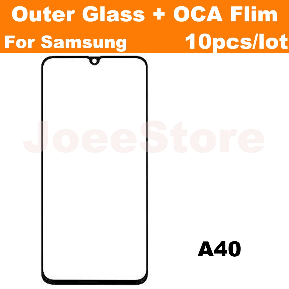 10pcs Front Outer Glass Lens with OCA Glue For Samsung Galaxy A10 A20 A30 A40 A50 A60 A70 A80 A90 A12 A20S Screen Touch Panel