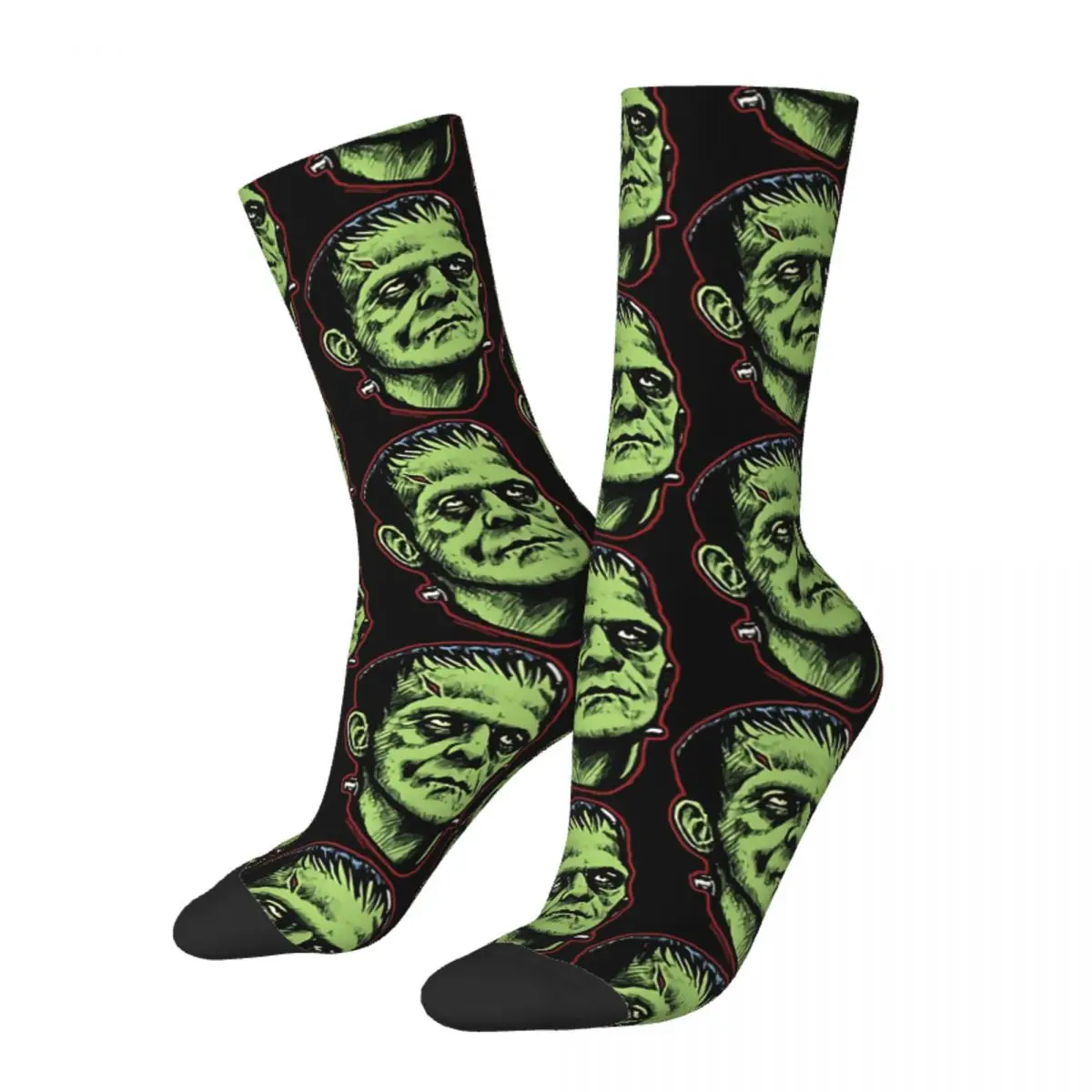 Happy Men\'s Socks Frankenstein Retro Harajuku Horror Movies Street Style Novelty Crew Crazy Sock Gift Pattern Printed