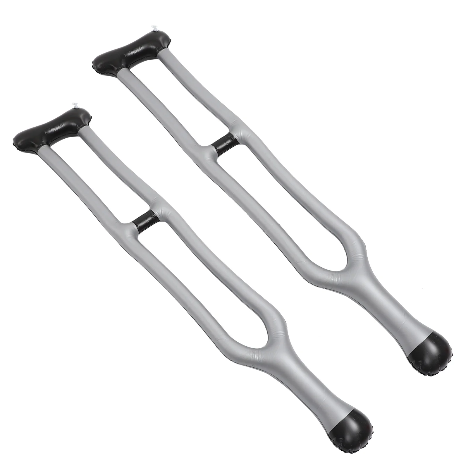 

2 Pcs The Game Pvc Inflatable Crutches Toys Party Costume Cane Blow Grey