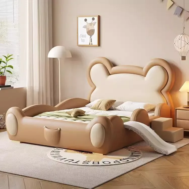

Solid Wood Lovely Double Bed Cute Cartoon Animal Shaped Children's Bedroom Furniture Set Kids Bed