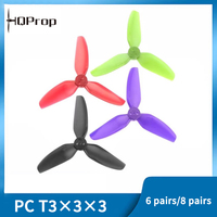 6/8Pairs HQProp T3X3X3 Propeller 3030 3-Blade PC Props for RC FPV Freestyle 3inch Toothpick Cinewhoop Ducted Drone CineLog