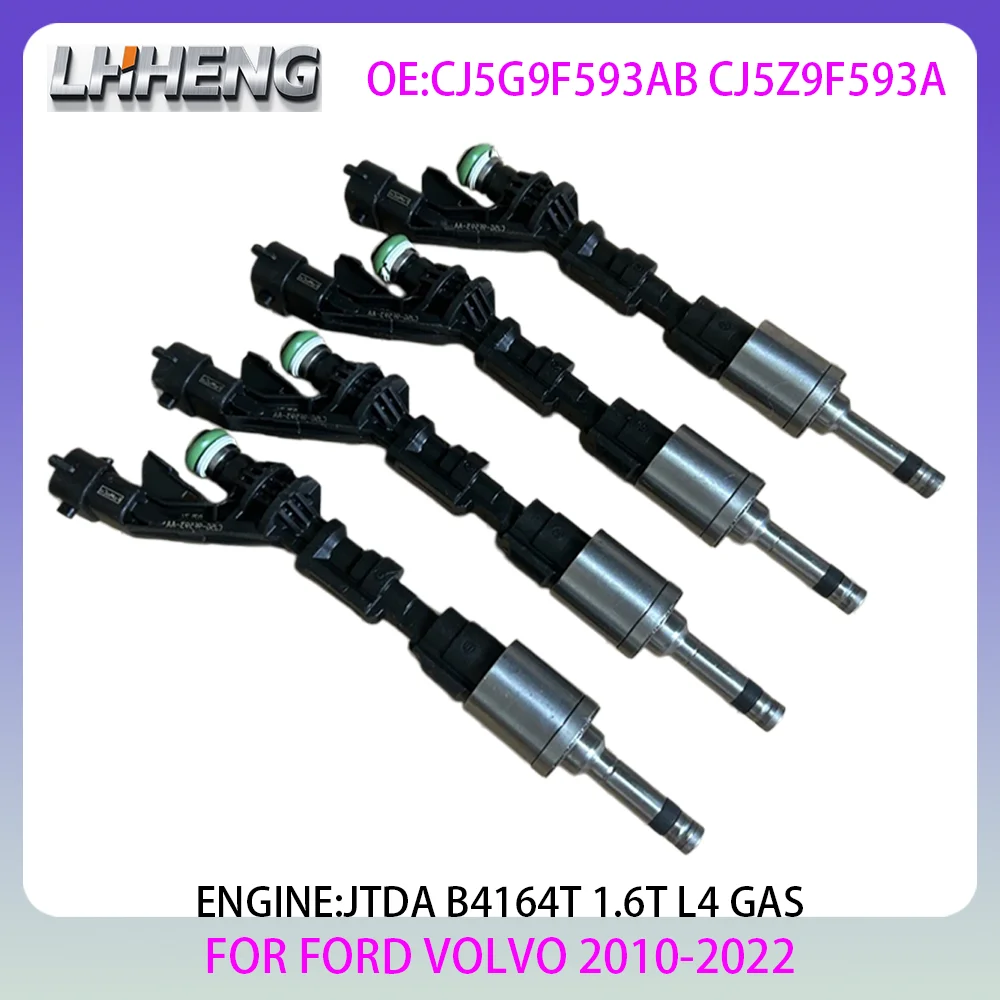 

4PCS Engine fuel injectors For FORD C-MAX FIESTA FOCUS GRAND S-MAX VOLVO S60 S80 V40 V60 1.6L 1.6 L T L4 GAS 10-22 CJ5G9F593AB