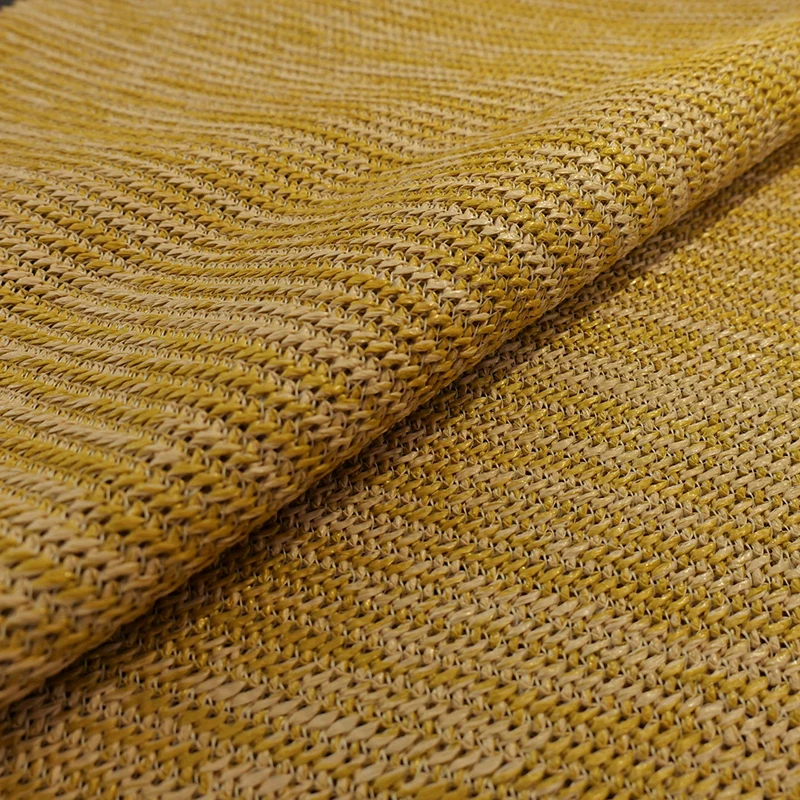 1 Yards Colorful Strip PP Woven Fabric Imitation Raffia PP Straw Fabric For Diy Handbag Cushion Beach Straw Hat Decorative Craft
