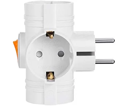 1/2PCS EU-Konvertierungsstecker 3-Wege-Steckdosenadapter mit Schalter Deutscher Standard, Doppelstecker-Steckdosenverlängerung elektrisch für Zuhause