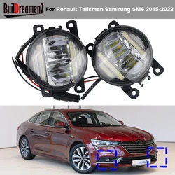 2 Pieces 30W H11 Car LED Fog Light with Daytime Running Lamp DRL Assembly 8000LM For Renault Talisman Samsung SM6 2015-2022