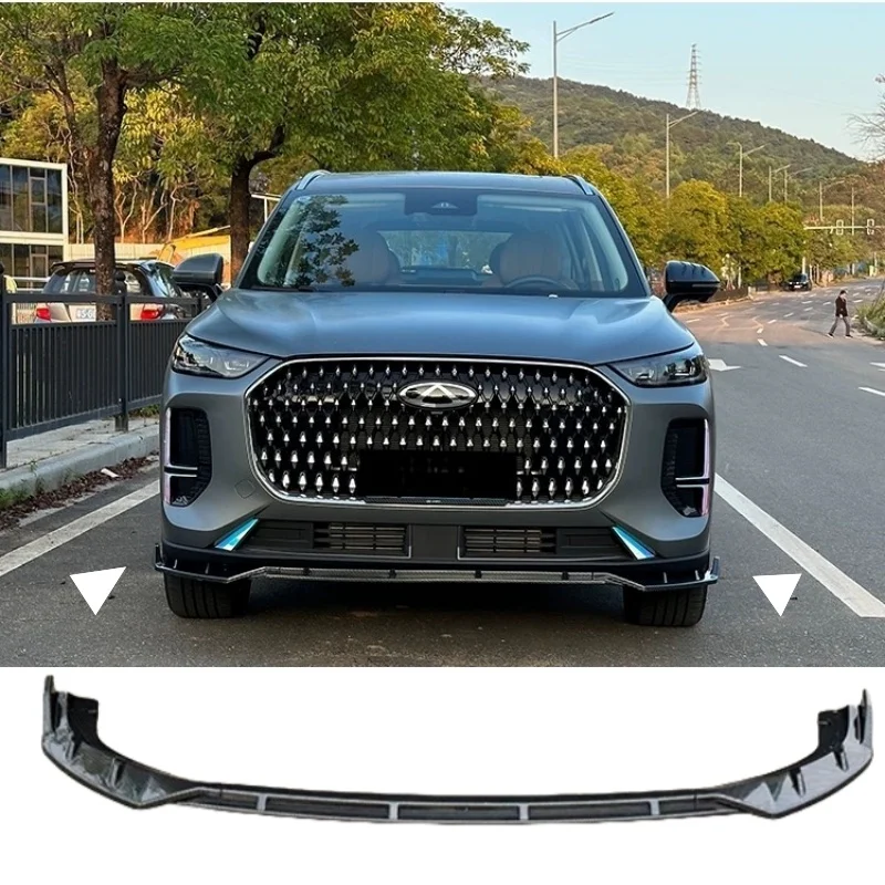 

For Chery Tiggo 9 8L Car Front Bumper Splitter Lip Chin Spoiler Body Kit Diffuser Protector Guard Exterior Tuning Accessorie