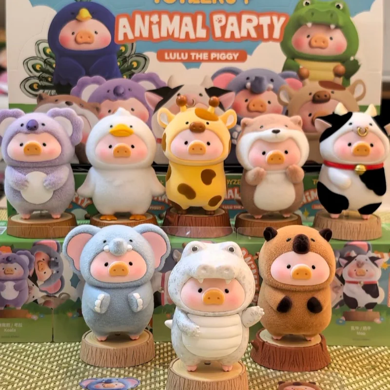 

Genuine Lulu The Piggy Animal Party Series Blind Box Lulu Pig Action Figure Mystery Box Collectible Model Toy Cute Birthday Gift