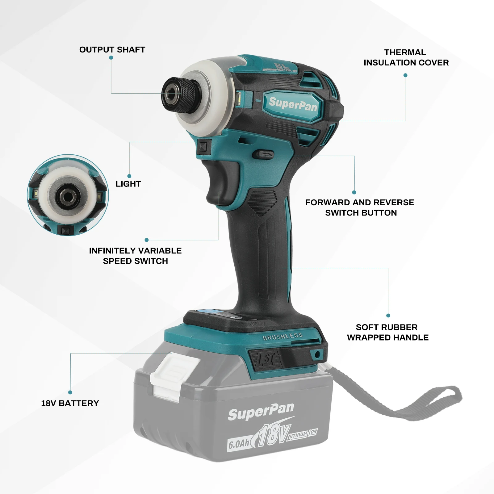 

Ударный шуруповерт SuperPan SP172 18V LXT BL — беспроводной инструмент для сверления тонкой древесины, совместимый с аккумуляторами Makita 18V