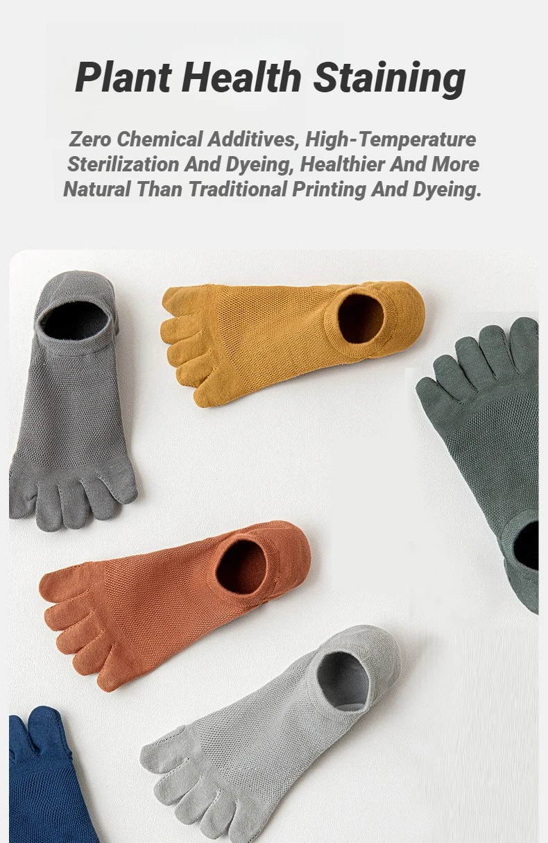 3 Paar Herrensocken, atmungsaktiv, schweißableitend, neuartige Zehensocken, modische, lässige Finger-Bootssocken, hochwertige Socken für Männer, bequem. – Detail 5