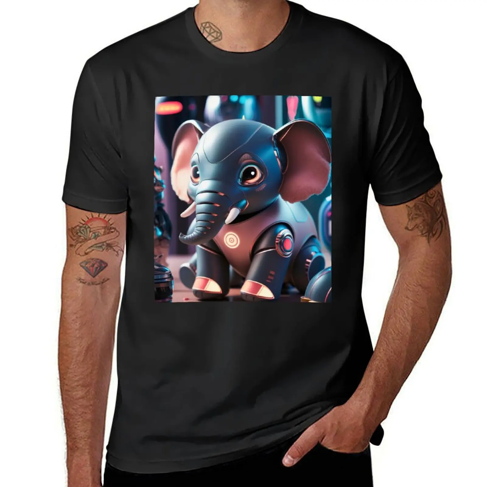 Elephant Portrait. robot elephant T-Shirt anime t shirts shirts graphic tee mens vintage t shirts