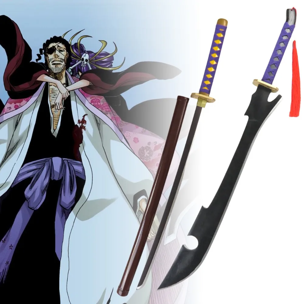 100cm Anime Bleach Katana Kyoraku Shunsui Sword Cosplay Prop Large Ninja Knife Real Size Japanese Katana Samurai Sabre Kid Toy