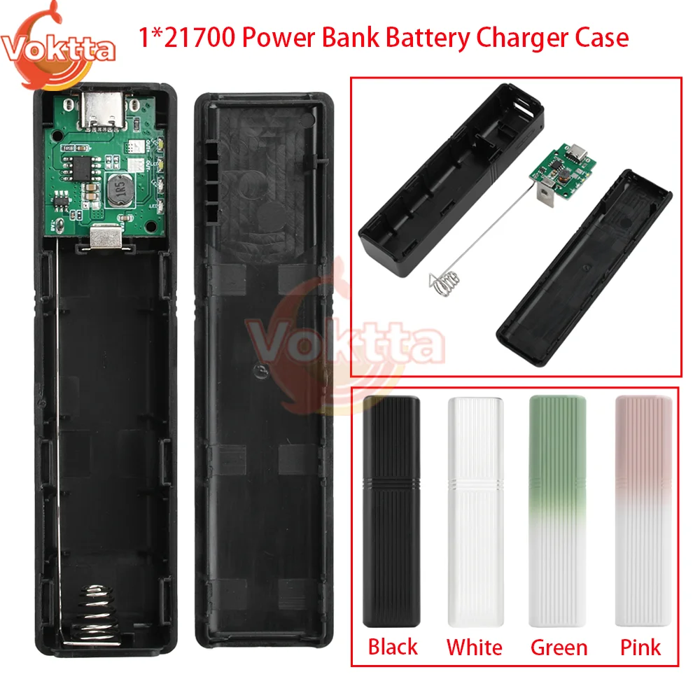 1*21700 batterie externe chargeur de batterie boîtier Portable Mobile alimentation banque boîte 10W type-c charge rapide bricolage batterie mallette de rangement
