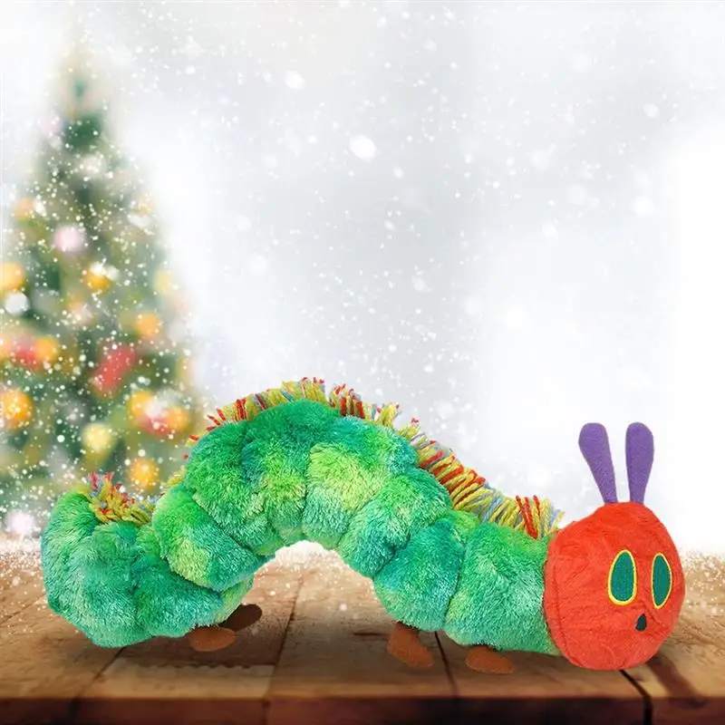 22ซม.Caterpillar ของเล่นผ้าฝ้ายสีเขียว Caterpillar Plush ตุ๊กตาสัตว์น่ารัก Hungry ของขวัญสร้างสรรค์สำหรับเด็กตกแต่งบ้าน