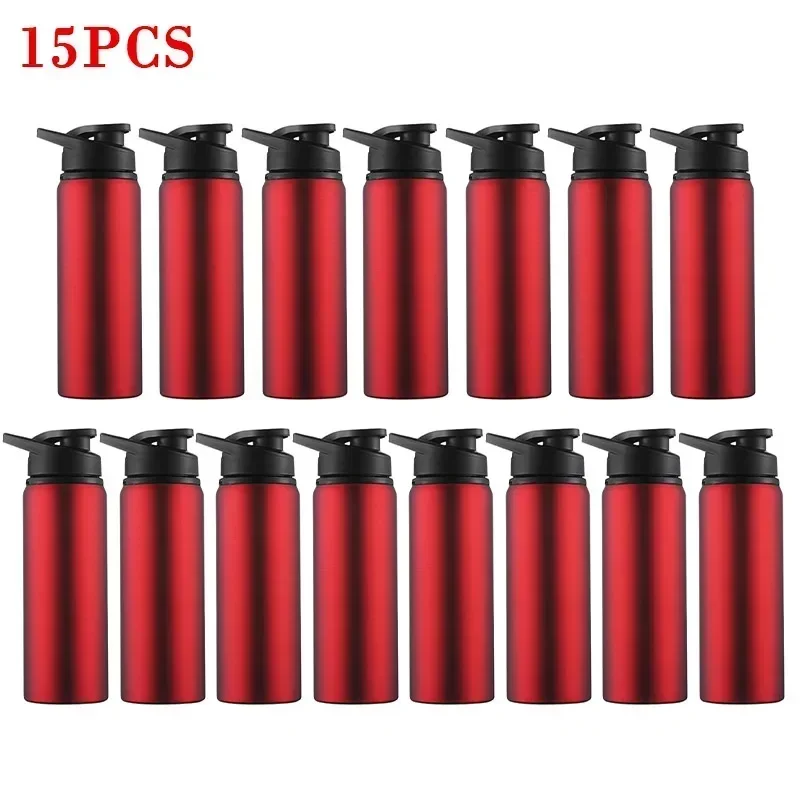1-15PCS Tragbare Edelstahl Fahrrad Wasser Flasche Gerade Trinken Im Freien Sport Reise Wasserkocher Metall Wasser Flasche