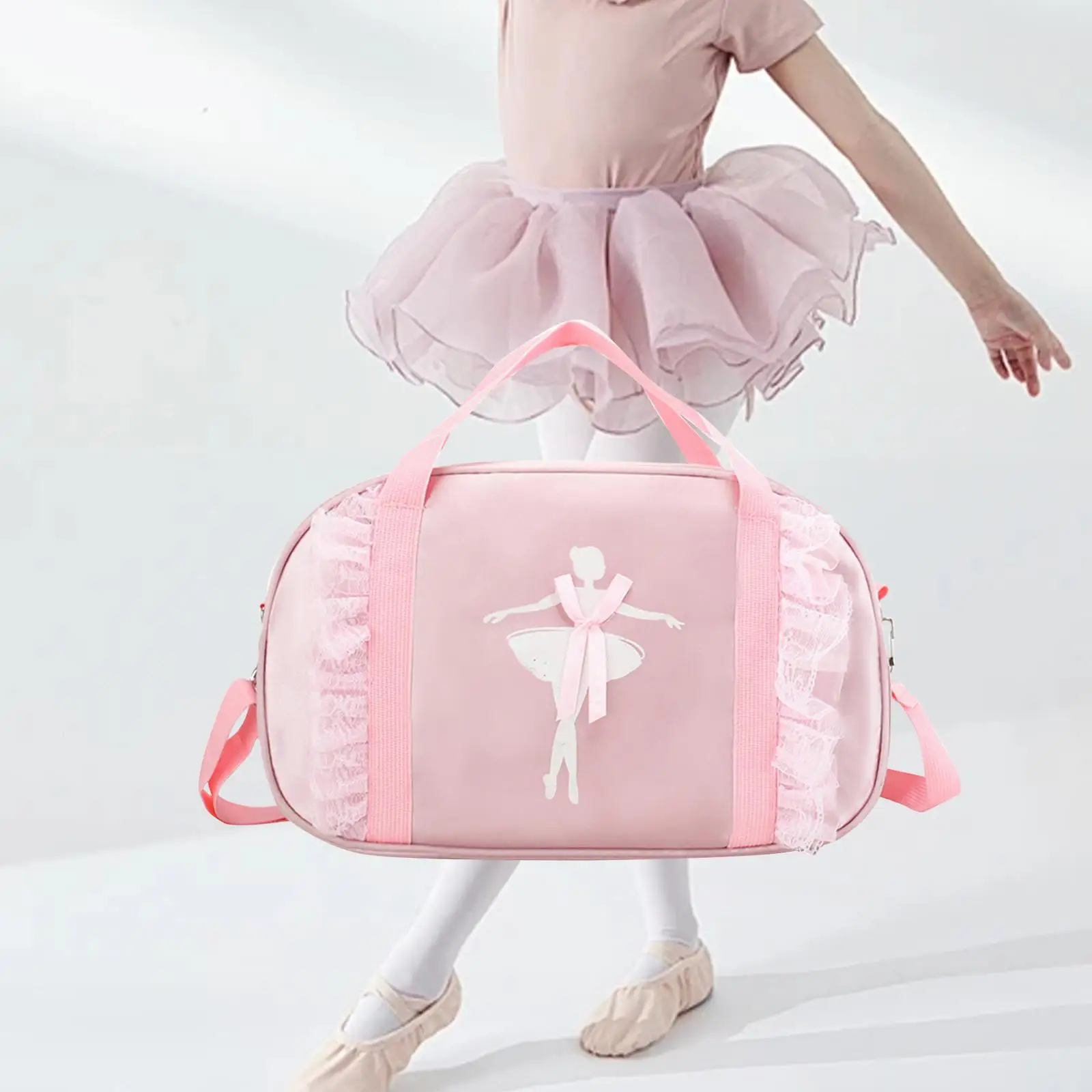 Ballet Dance Bag Portable Lightweight Cute Gym Bag Ballerina Duffle Bag for Travel Gymnastics Children\'s Day Gift Birthday Gift