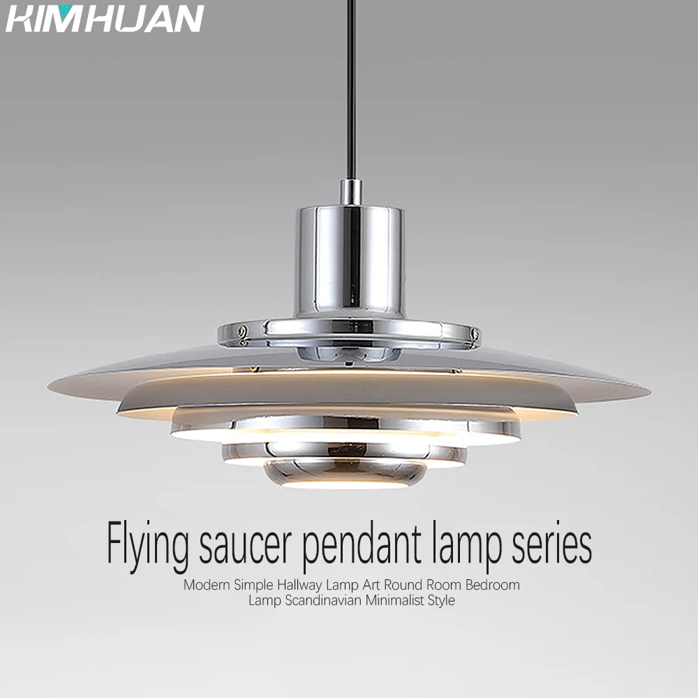 meados do seculo pendant light creative silver ufo luminaria ajustavel sala de jantar lustres de cozinha 01