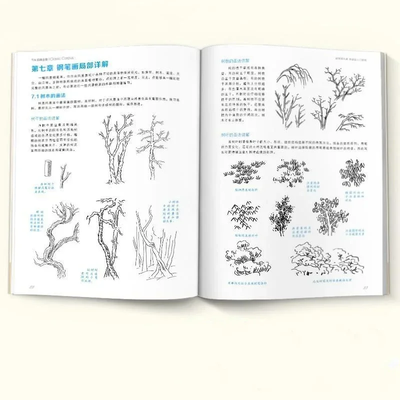 Fountain Pen Painting Book Landscape Architecture Animal Pen Tutorial Drawing Sketch Book Self-study Painting Technique Tutorial