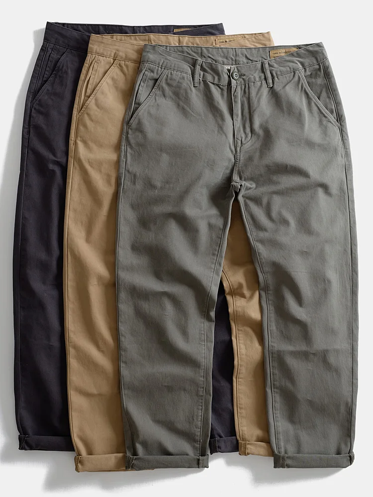 

Heavyweight Pure Cotton Loose Work Pants Outdoor Straight Leg Men's Casual Trousers Thi Long Pants Large Size