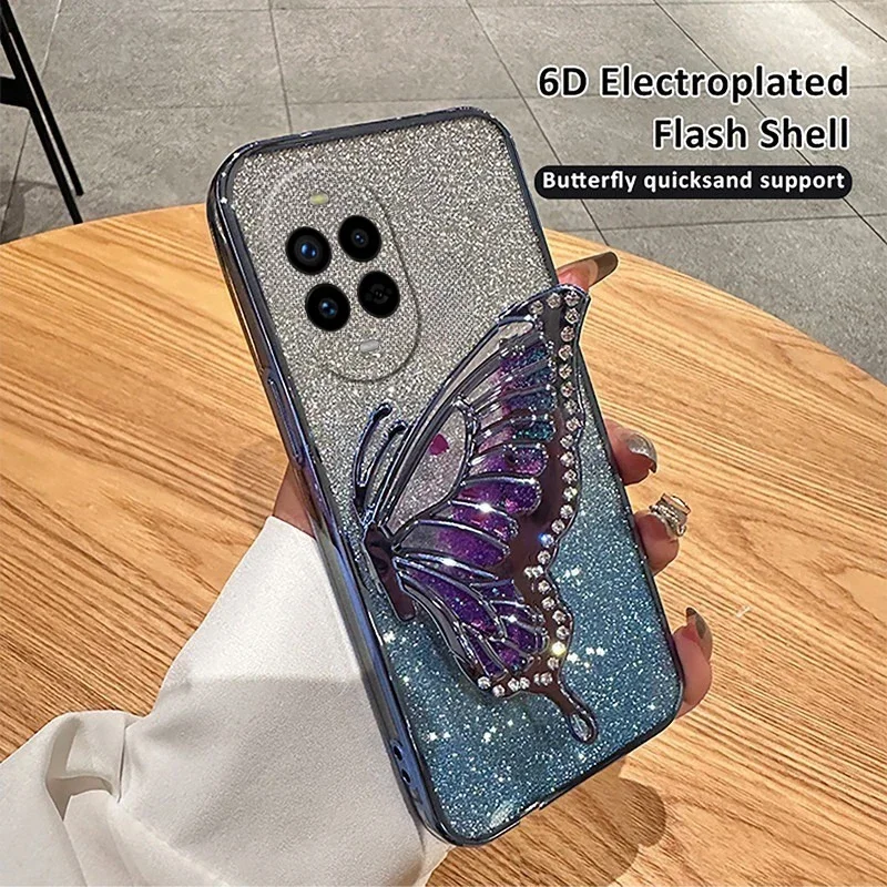 Case For Huawei Nova 13 i Nova 13i pro Liquid Sand Butterfly Phone Holder Shockproof Case for Huawei Nova 13 Pro 13i