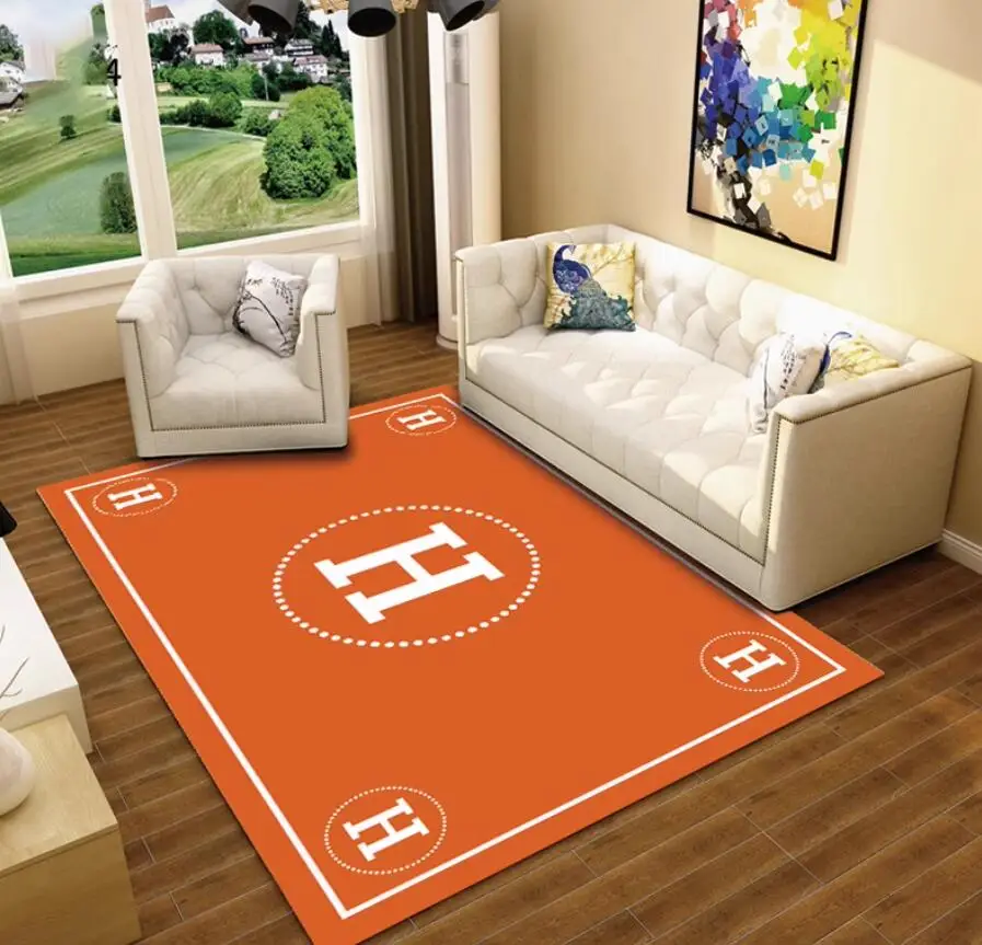 Luxury Fashion Ethnic Carpet Horse 3d Printing Rectangle Room Rug Black Orange Living Room Bedroom Bedside Soft Floor Table Mat