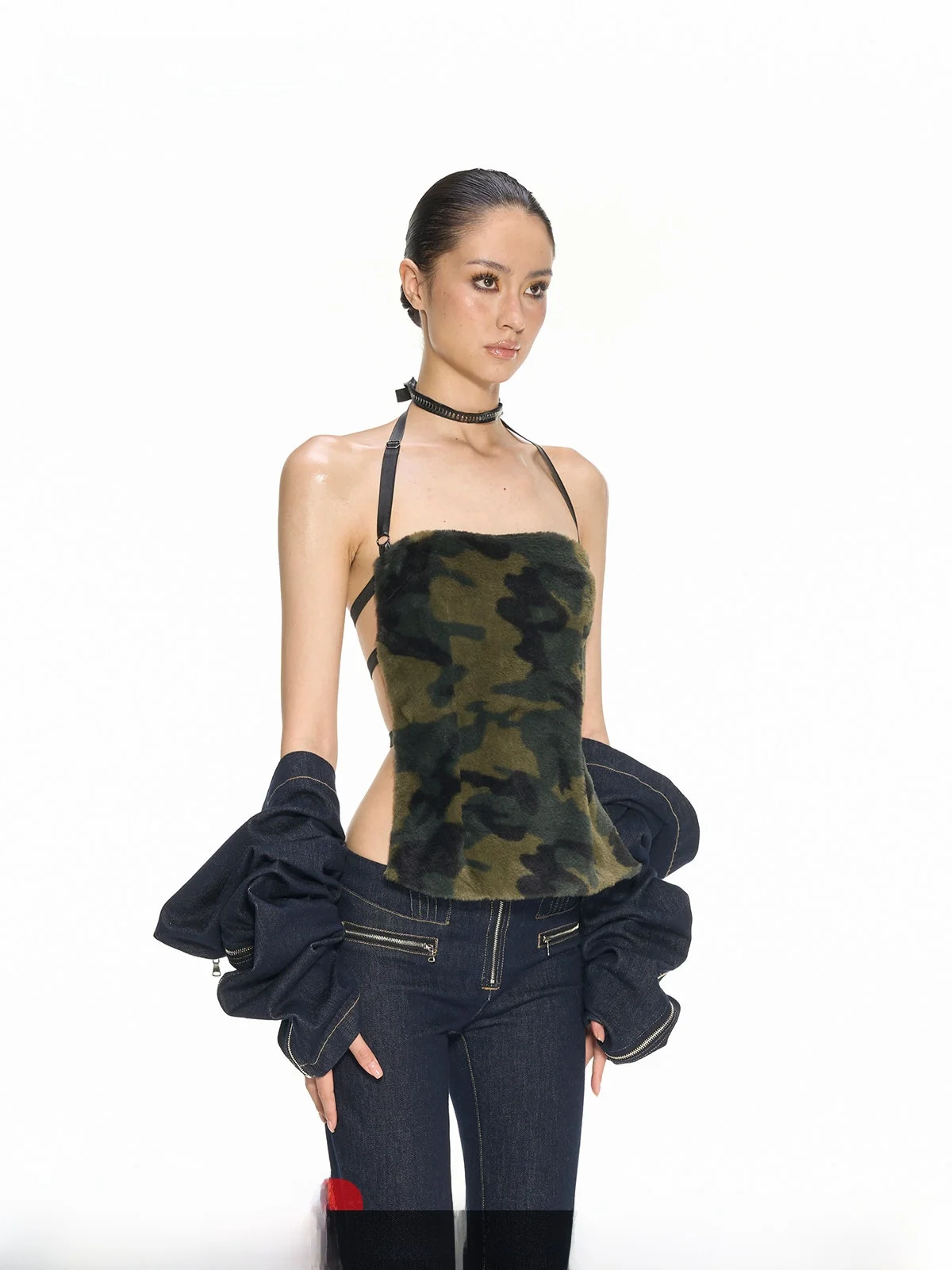 

Сексуальный топ NOLA с камуфляжным принтом, низкой посадкой, регулируемыми бретелями, сексуальный,сексуальный