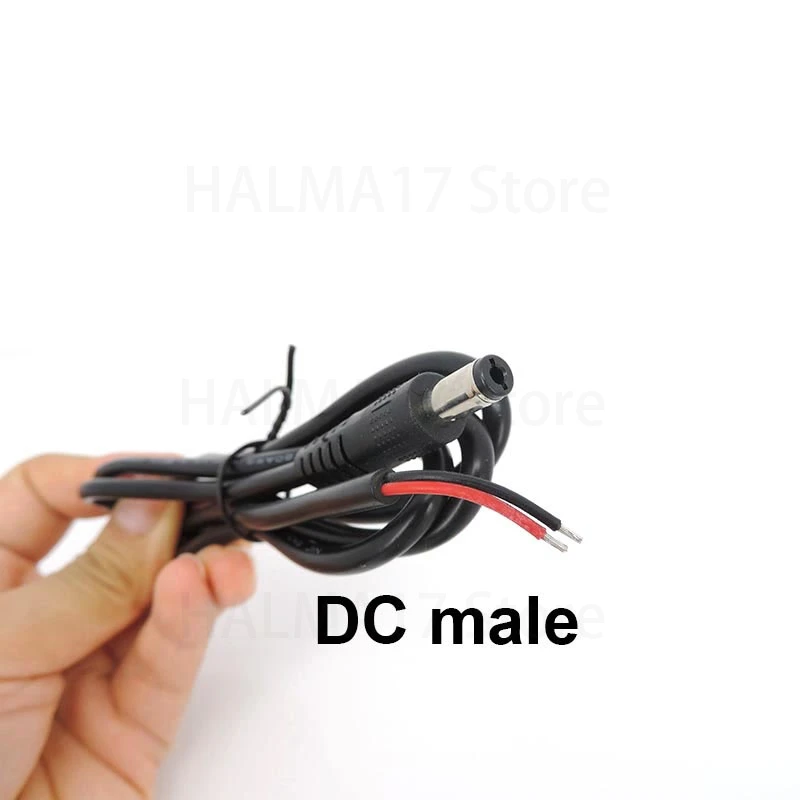 5.5mm x 2.1mm DC male to female male Extension Cable 1m Jack Plug Connector Wires For CCTV AC Power Adapter J17