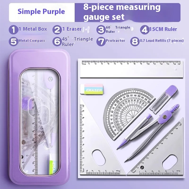 7 pz/set righelli matematici set bussola professionale multifunzione righello strumenti di disegno materiale scolastico studenti di cancelleria